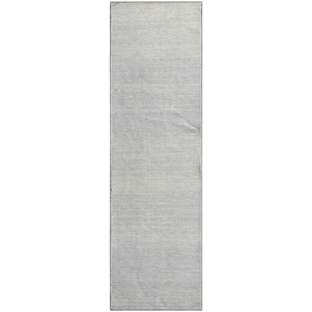 Premium Machine Washable Mayfield AMF859 Silver 2'3" x 7'6" Runner Rug. Picture 1