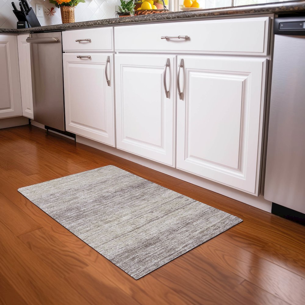 Premium Machine Washable Mayfield AMF859 Taupe 1'8" x 2'6" Rug. Picture 5