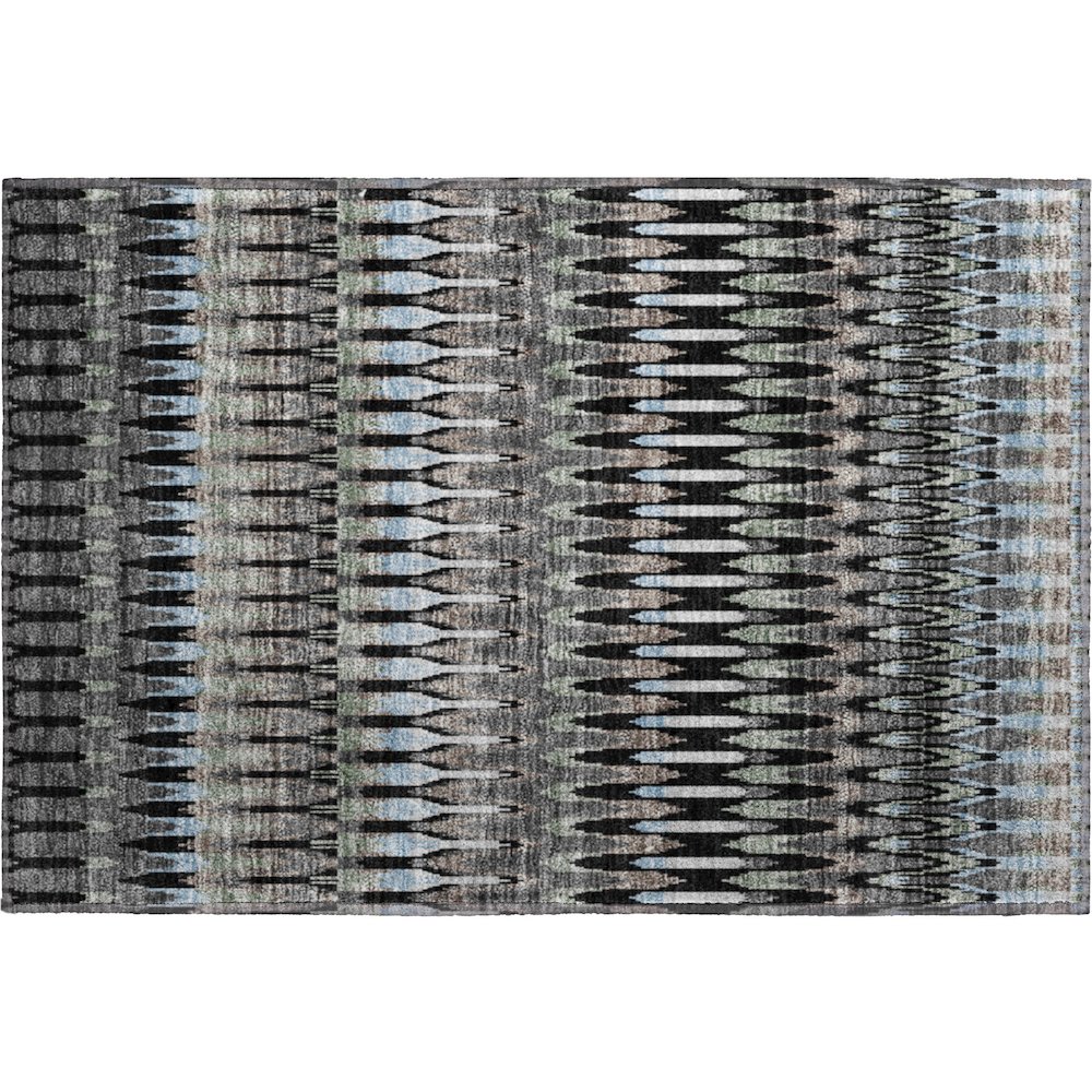 Premium Machine Washable Mayfield AMF860 Black 1'8" x 2'6" Rug. Picture 1