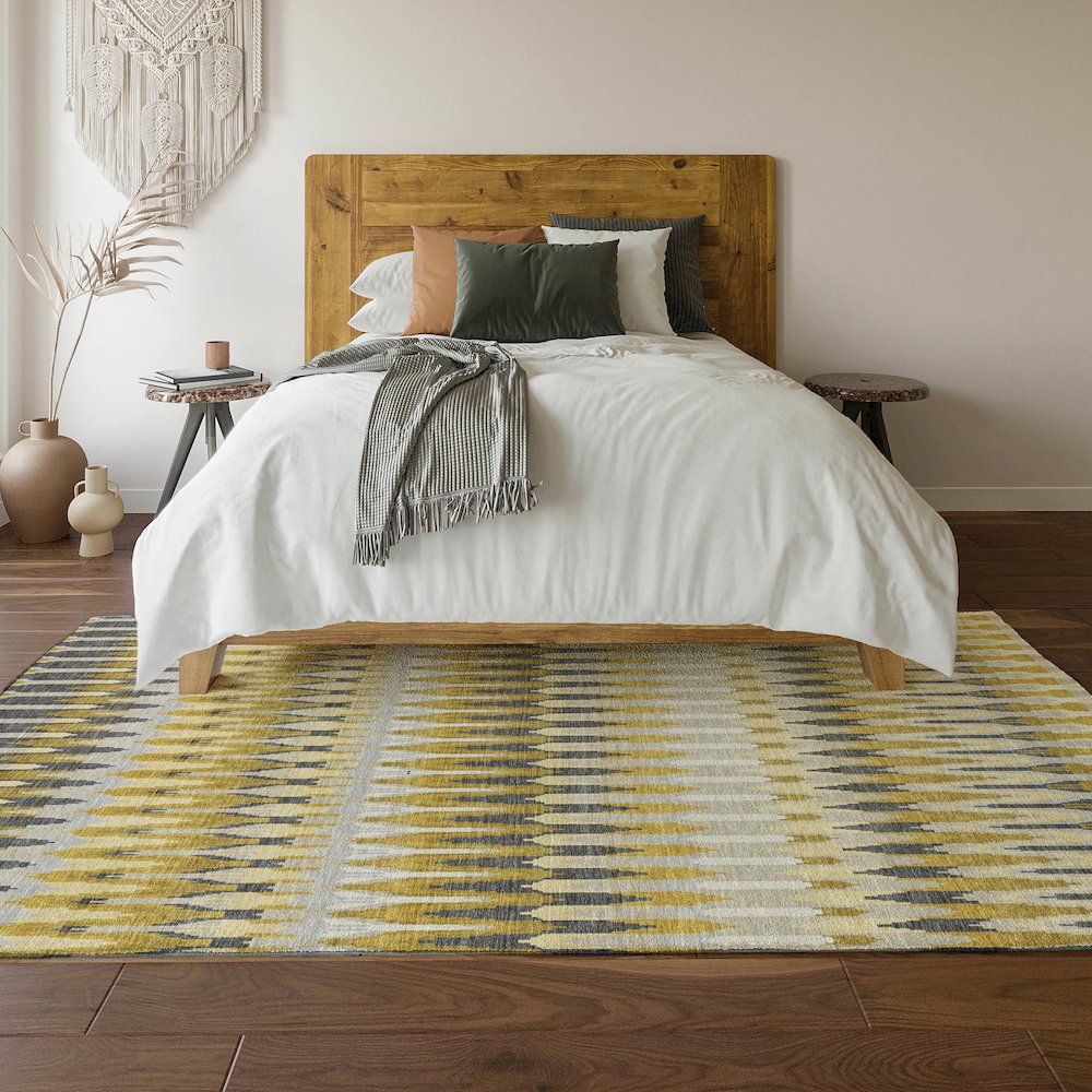 Premium Machine Washable Mayfield AMF860 Gold 2'6" x 3'10" Rug. Picture 6