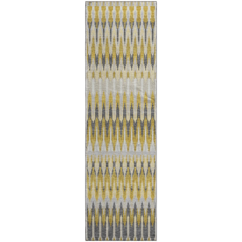 Premium Machine Washable Mayfield AMF860 Gold 2'3" x 7'6" Runner Rug. Picture 1