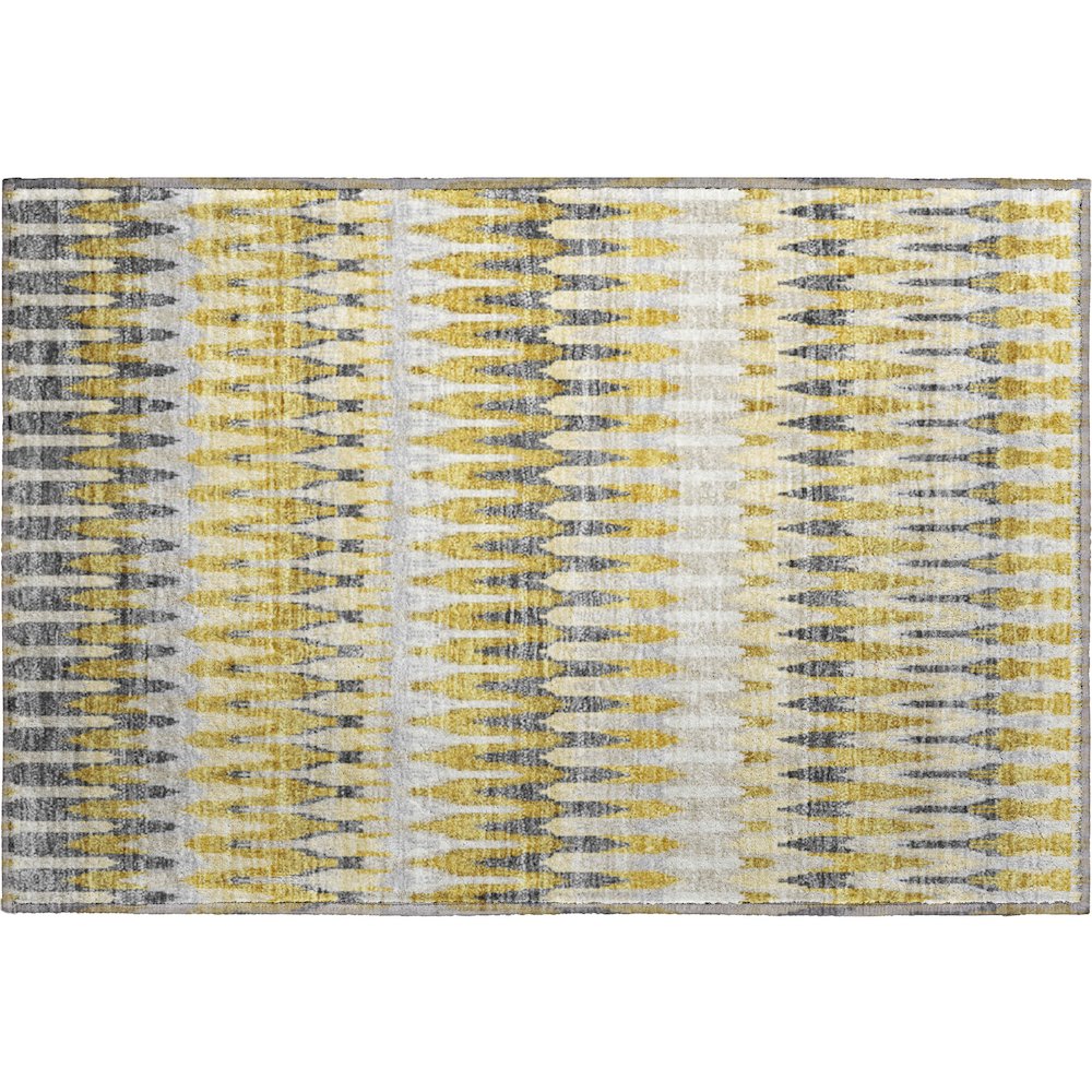 Premium Machine Washable Mayfield AMF860 Gold 1'8" x 2'6" Rug. Picture 1