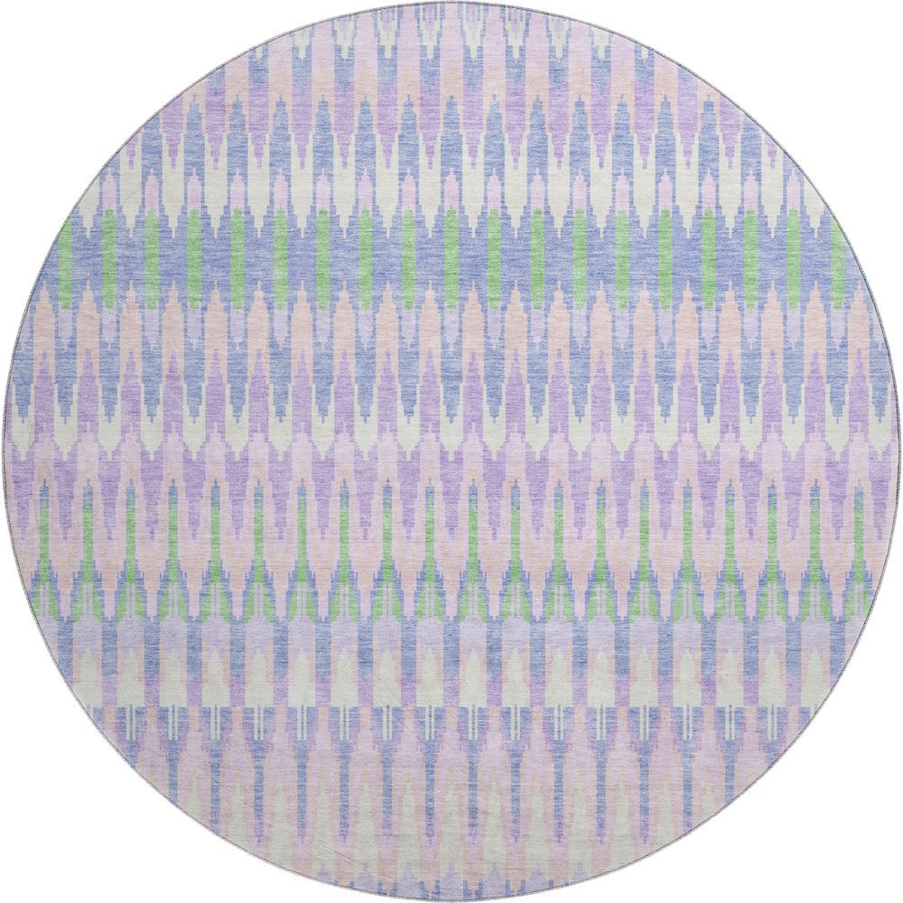 Premium Machine Washable Mayfield AMF860 Lavender 8' x 8' Round Rug. Picture 1