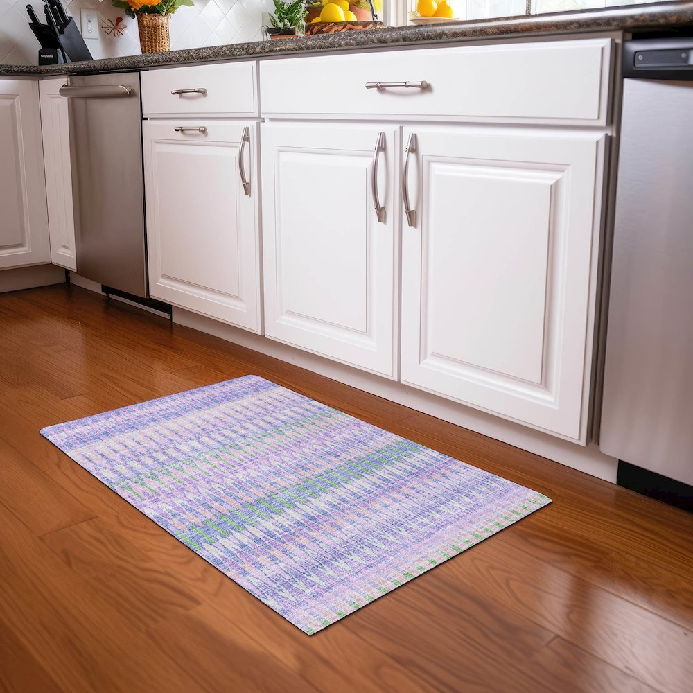 Premium Machine Washable Mayfield AMF860 Lavender 1'8" x 2'6" Rug. Picture 5