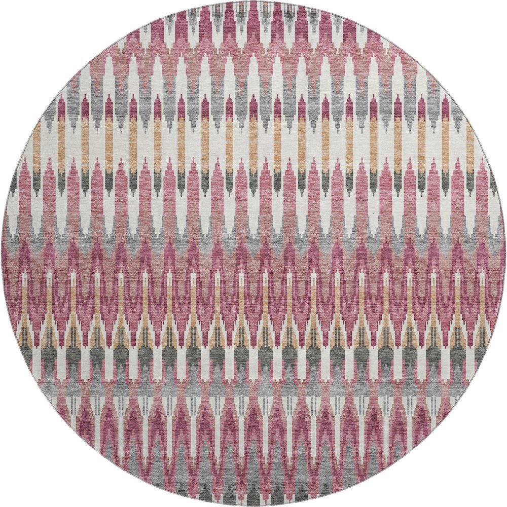 Premium Machine Washable Mayfield AMF860 Mauve 8' x 8' Round Rug. Picture 1