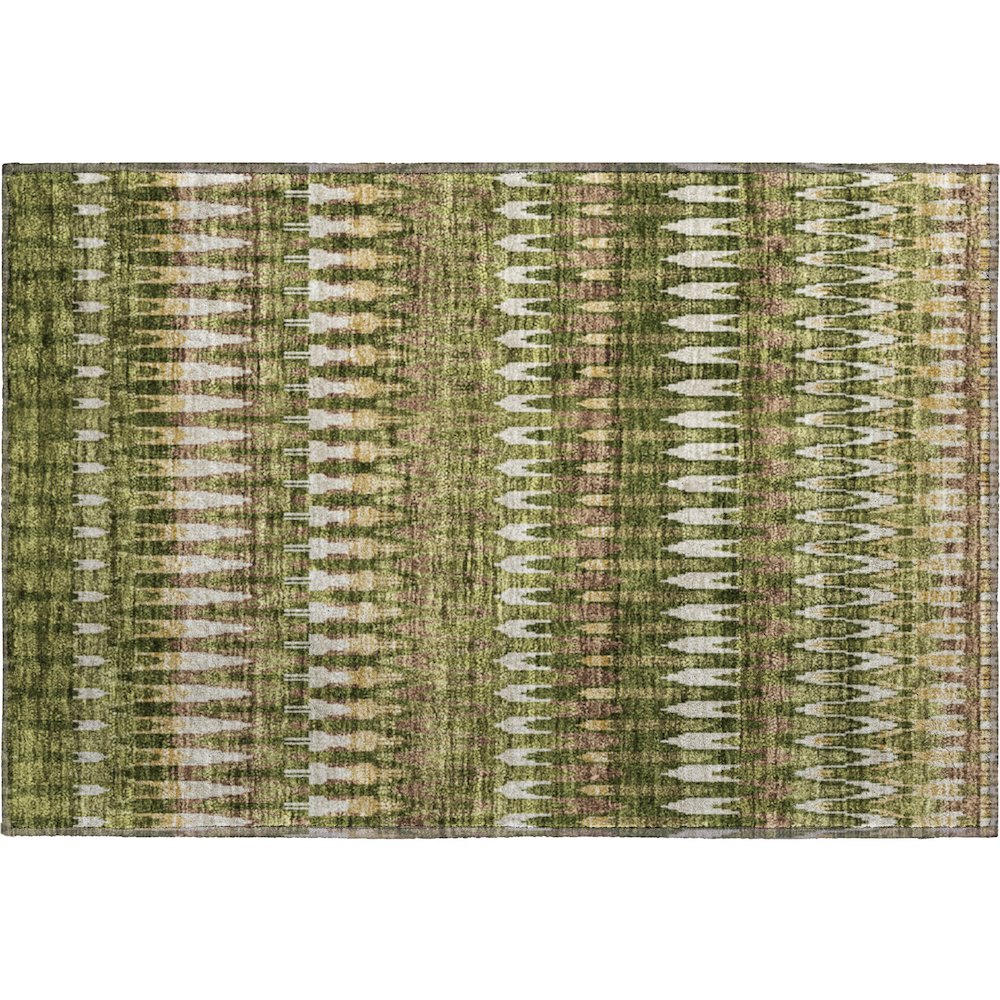 Premium Machine Washable Mayfield AMF860 Olive 1'8" x 2'6" Rug. Picture 1