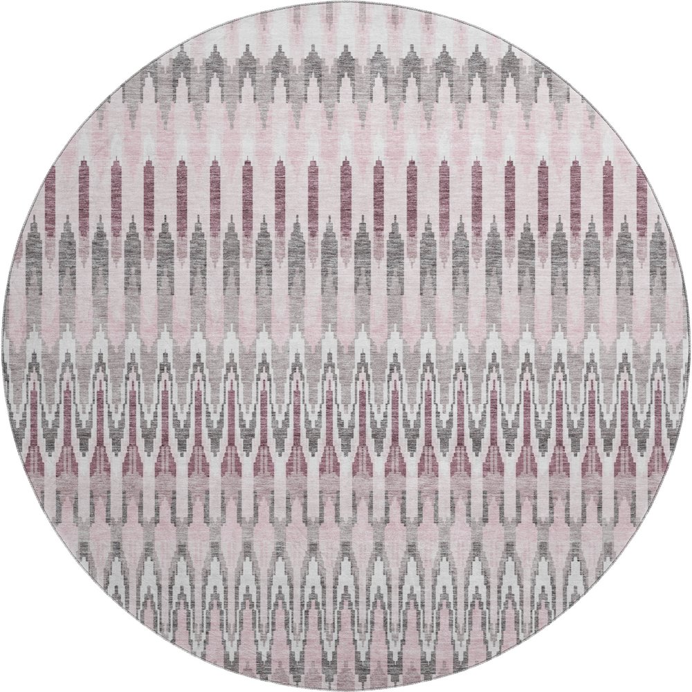 Premium Machine Washable Mayfield AMF860 Pink 8' x 8' Round Rug. Picture 1