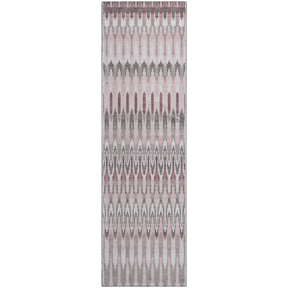 Premium Machine Washable Mayfield AMF860 Pink 2'3" x 7'6" Runner Rug. Picture 1