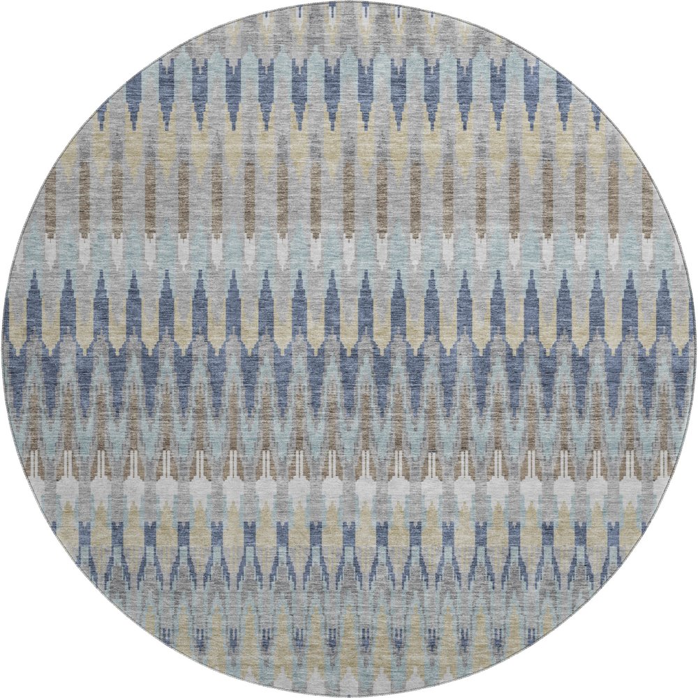 Premium Machine Washable Mayfield AMF860 Taupe 8' x 8' Round Rug. Picture 1
