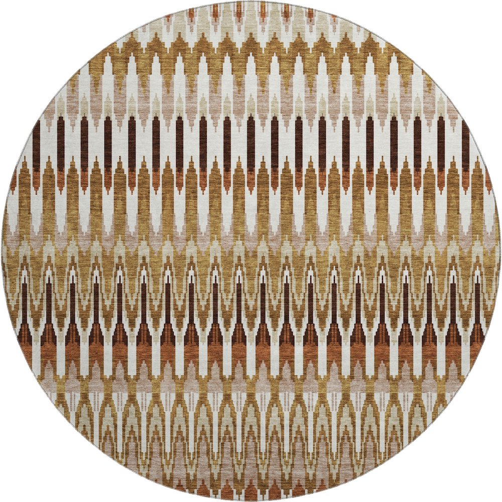 Premium Machine Washable Mayfield AMF860 Terracotta 8' x 8' Round Rug. Picture 1