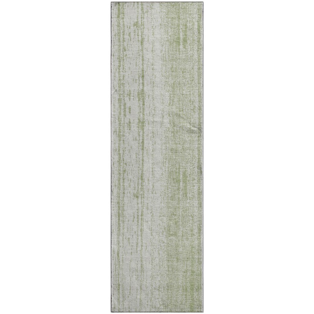 Premium Machine Washable Mayfield AMF861 Aloe 2'3" x 7'6" Runner Rug. Picture 1