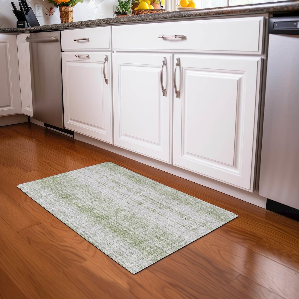 Premium Machine Washable Mayfield AMF861 Aloe 1'8" x 2'6" Rug. Picture 5