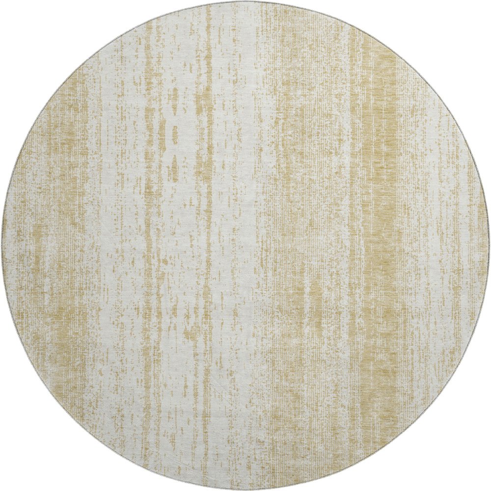 Premium Machine Washable Mayfield AMF861 Gold 8' x 8' Round Rug. Picture 1