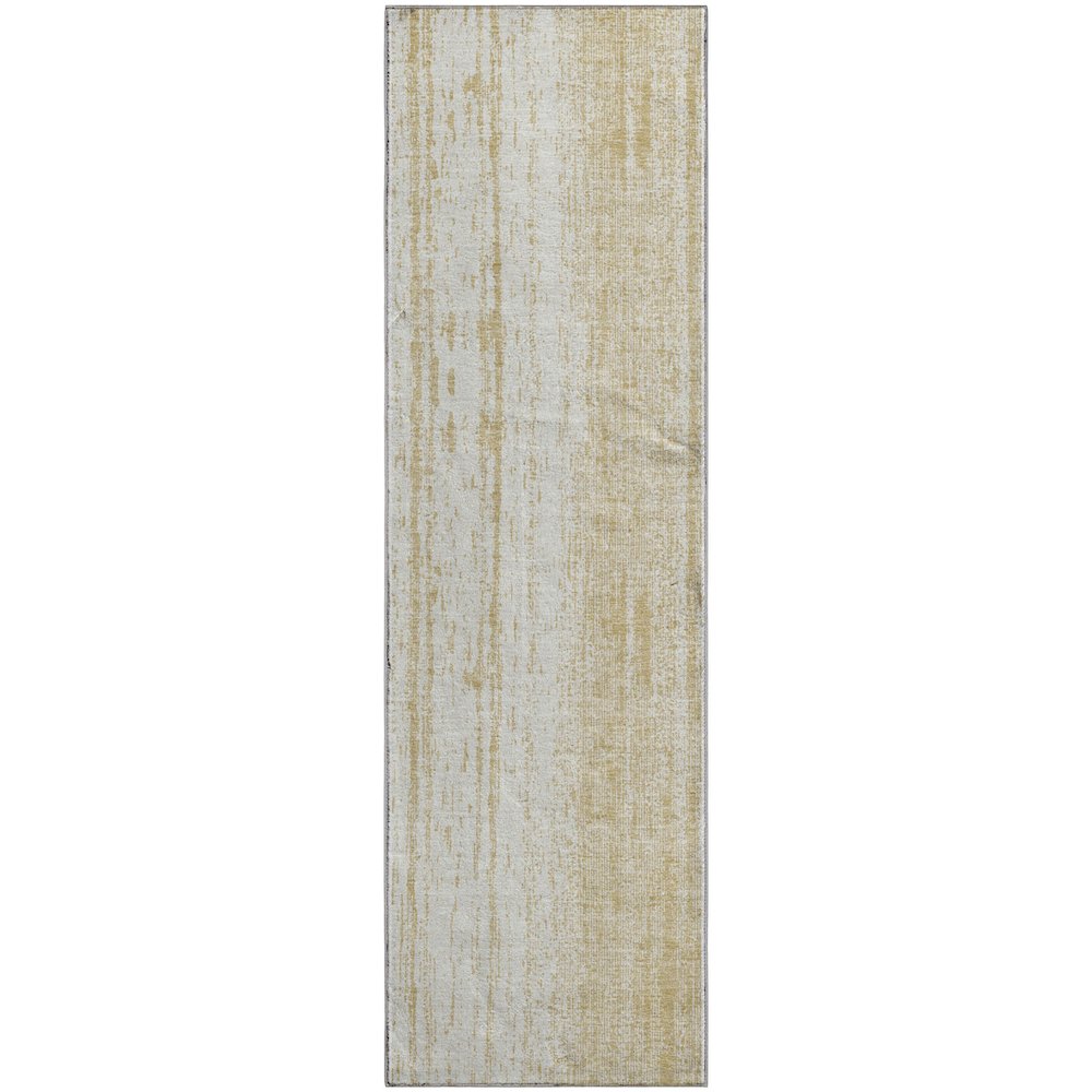 Premium Machine Washable Mayfield AMF861 Gold 2'3" x 7'6" Runner Rug. Picture 1