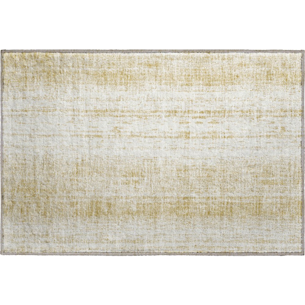 Premium Machine Washable Mayfield AMF861 Gold 1'8" x 2'6" Rug. Picture 1