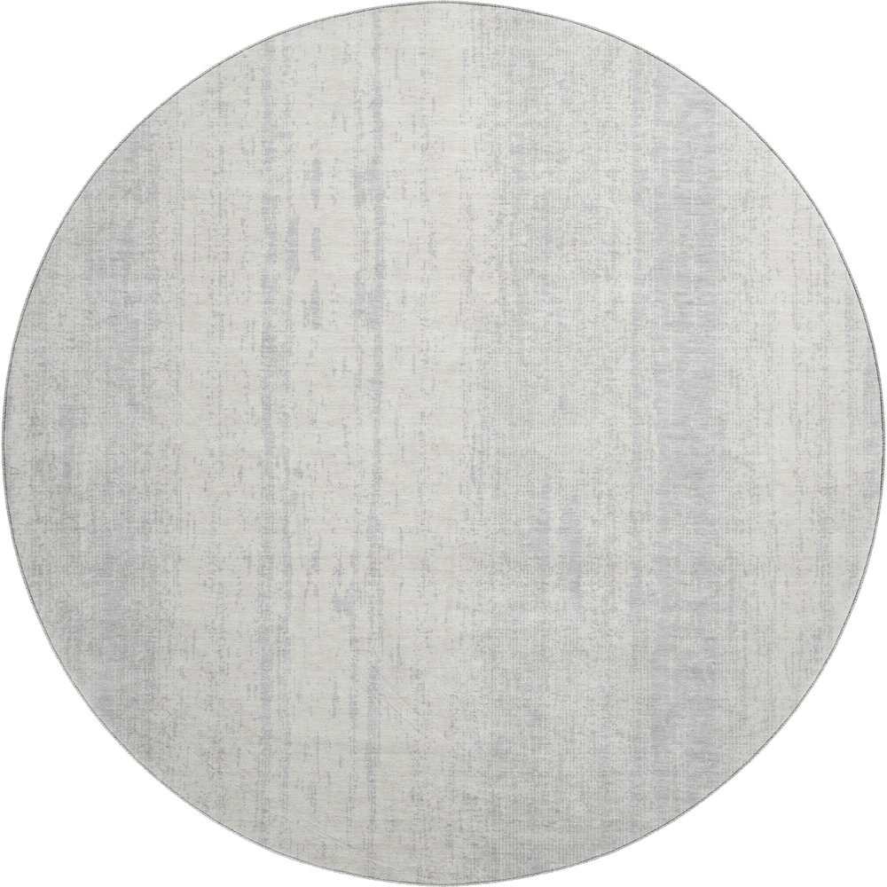 Premium Machine Washable Mayfield AMF861 Silver 8' x 8' Round Rug. Picture 1