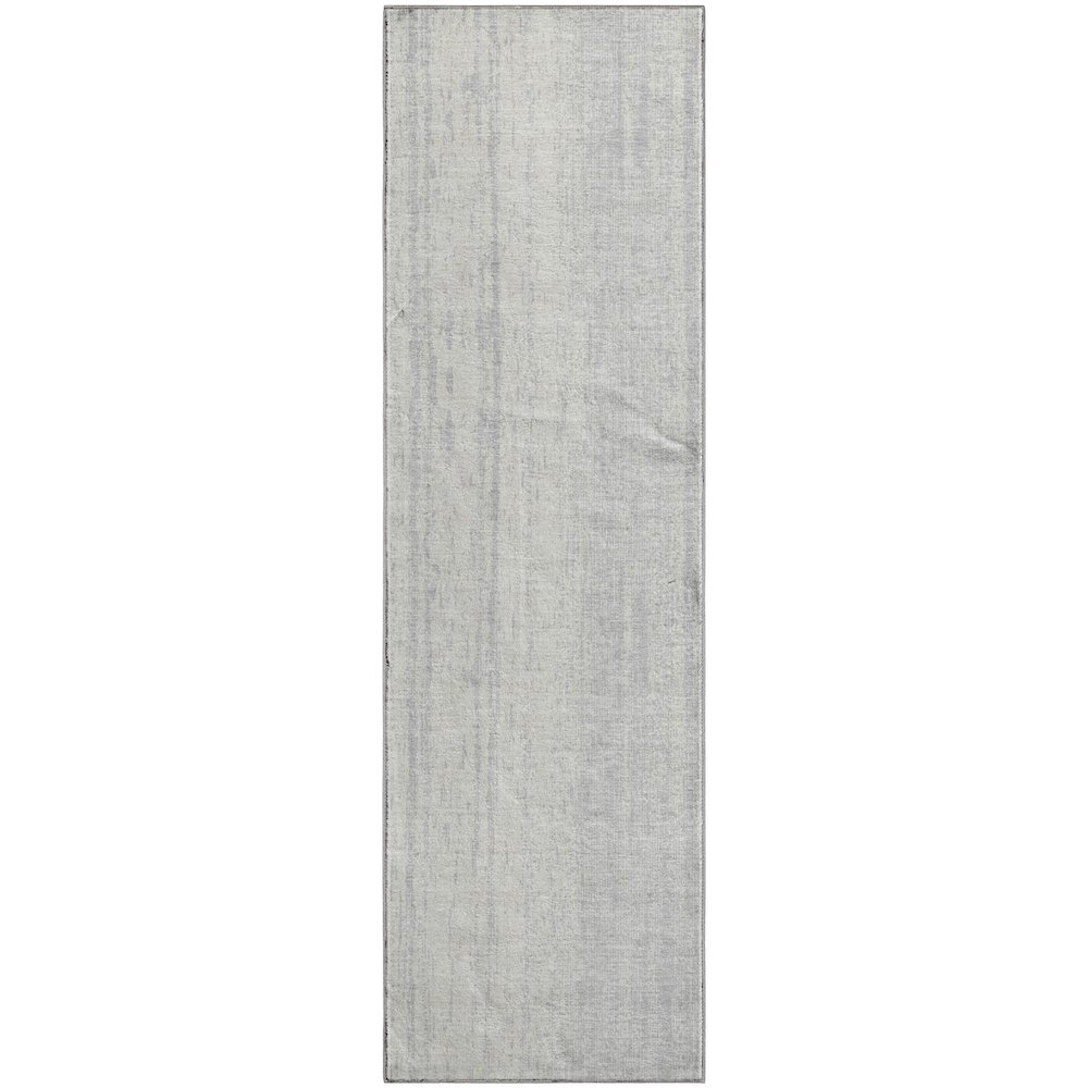 Premium Machine Washable Mayfield AMF861 Silver 2'3" x 7'6" Runner Rug. Picture 1