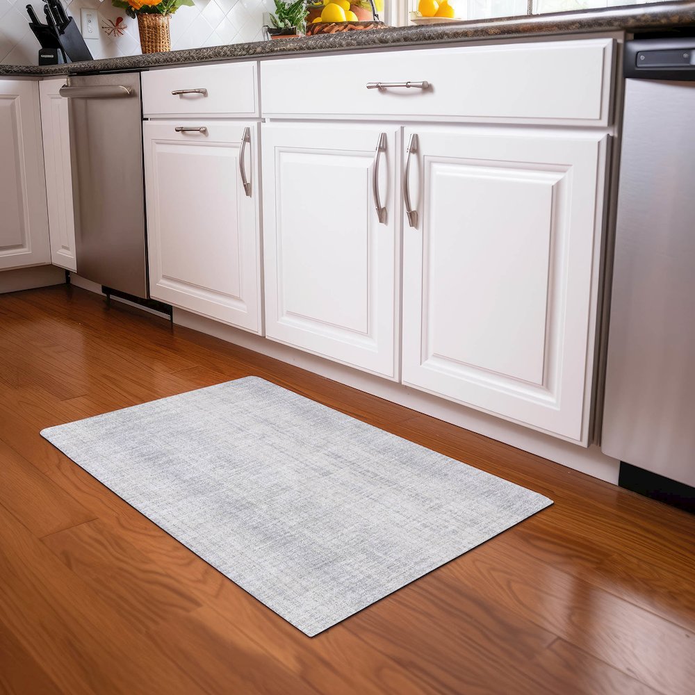 Premium Machine Washable Mayfield AMF861 Silver 1'8" x 2'6" Rug. Picture 5