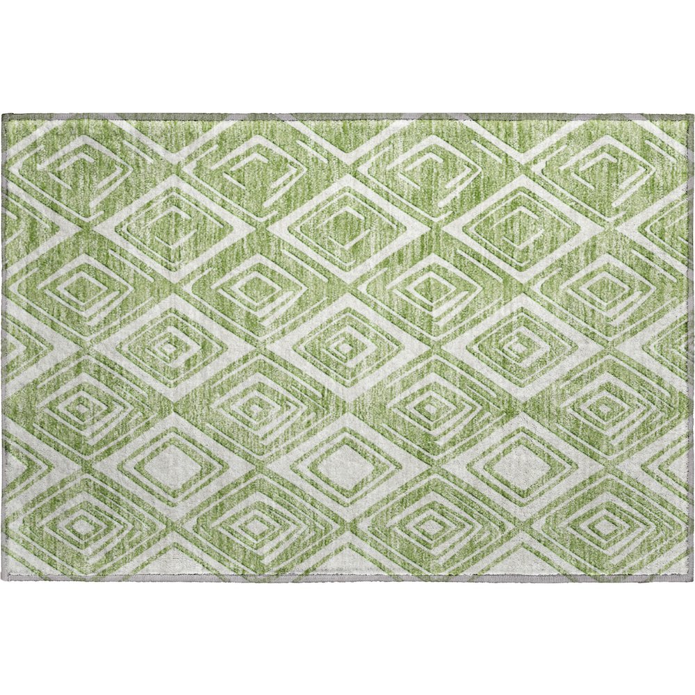 Premium Machine Washable Mayfield AMF862 Green 1'8" x 2'6" Rug. Picture 1