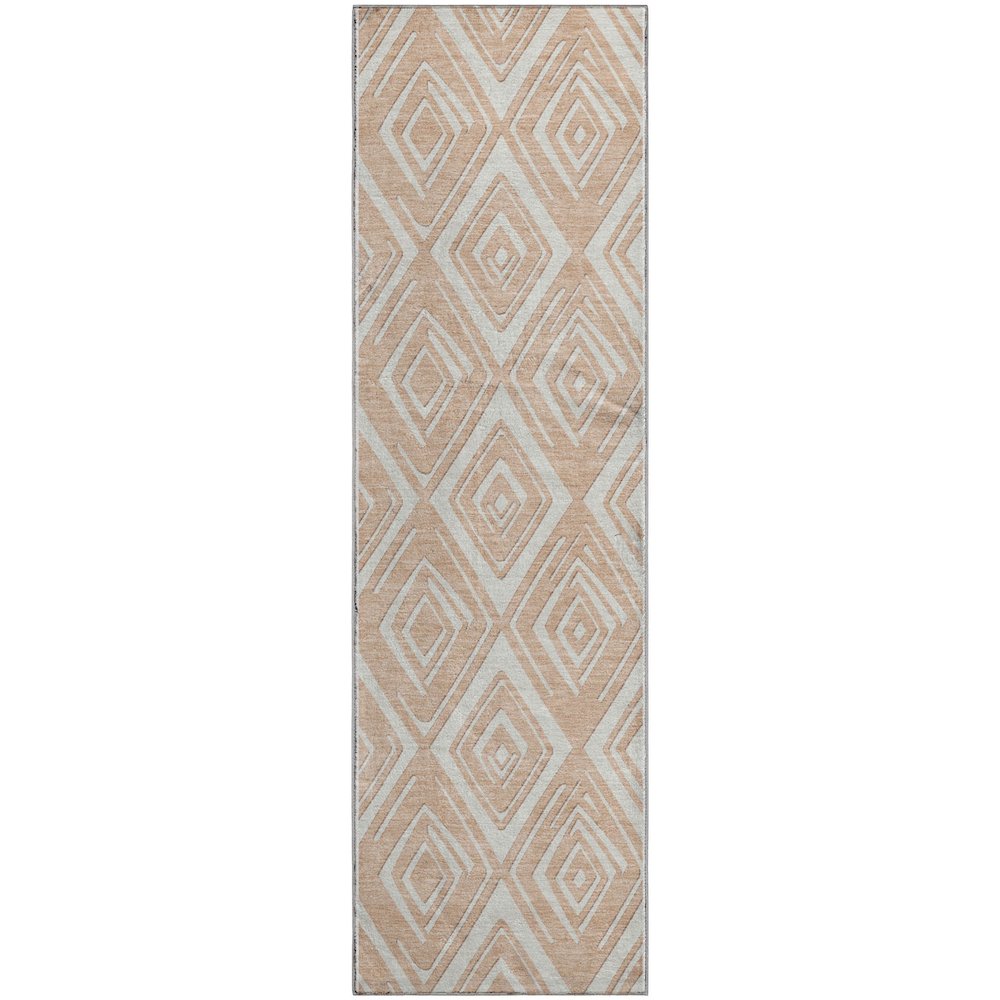Premium Machine Washable Mayfield AMF862 Peach 2'3" x 7'6" Runner Rug. Picture 1
