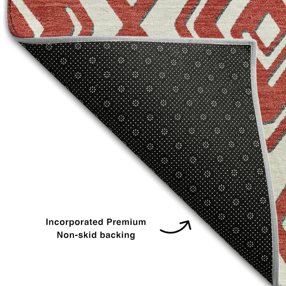 Premium Machine Washable Mayfield AMF862 Red 1'8" x 2'6" Rug. Picture 2