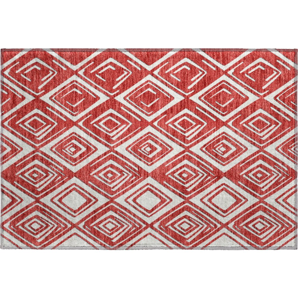 Premium Machine Washable Mayfield AMF862 Red 1'8" x 2'6" Rug. Picture 1