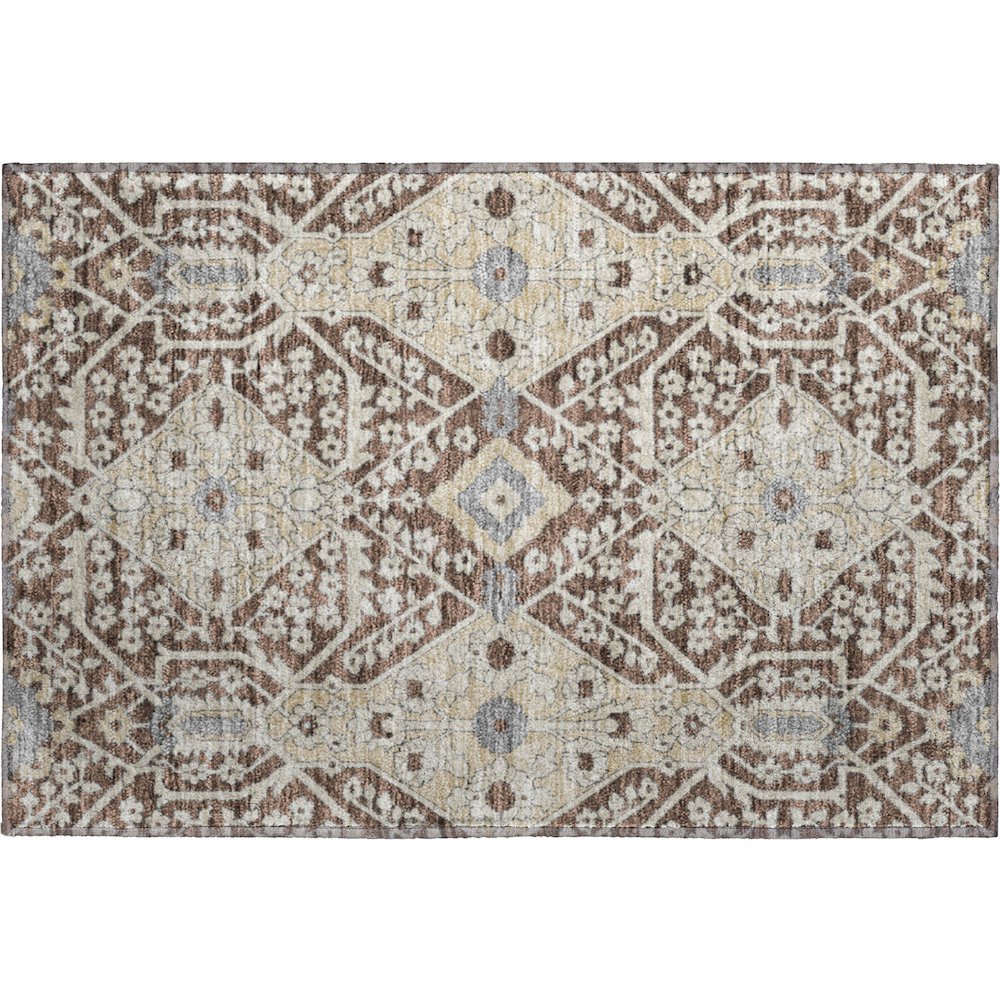 Premium Machine Washable Mayfield AMF863 Chocolate 1'8" x 2'6" Rug. Picture 1