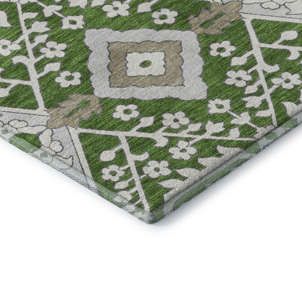 Premium Machine Washable Mayfield AMF863 Green 1'8" x 2'6" Rug. Picture 3