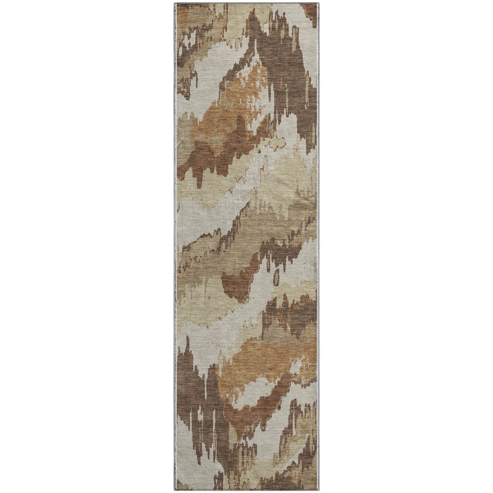 Premium Machine Washable Mayfield AMF865 Chocolate 2'3" x 7'6" Runner Rug. Picture 1
