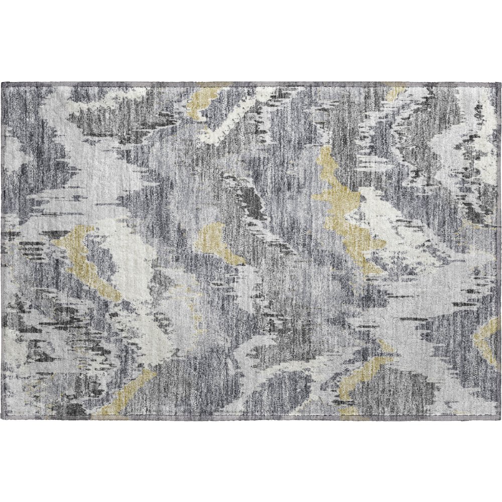 Premium Machine Washable Mayfield AMF865 Gray 1'8" x 2'6" Rug. Picture 1