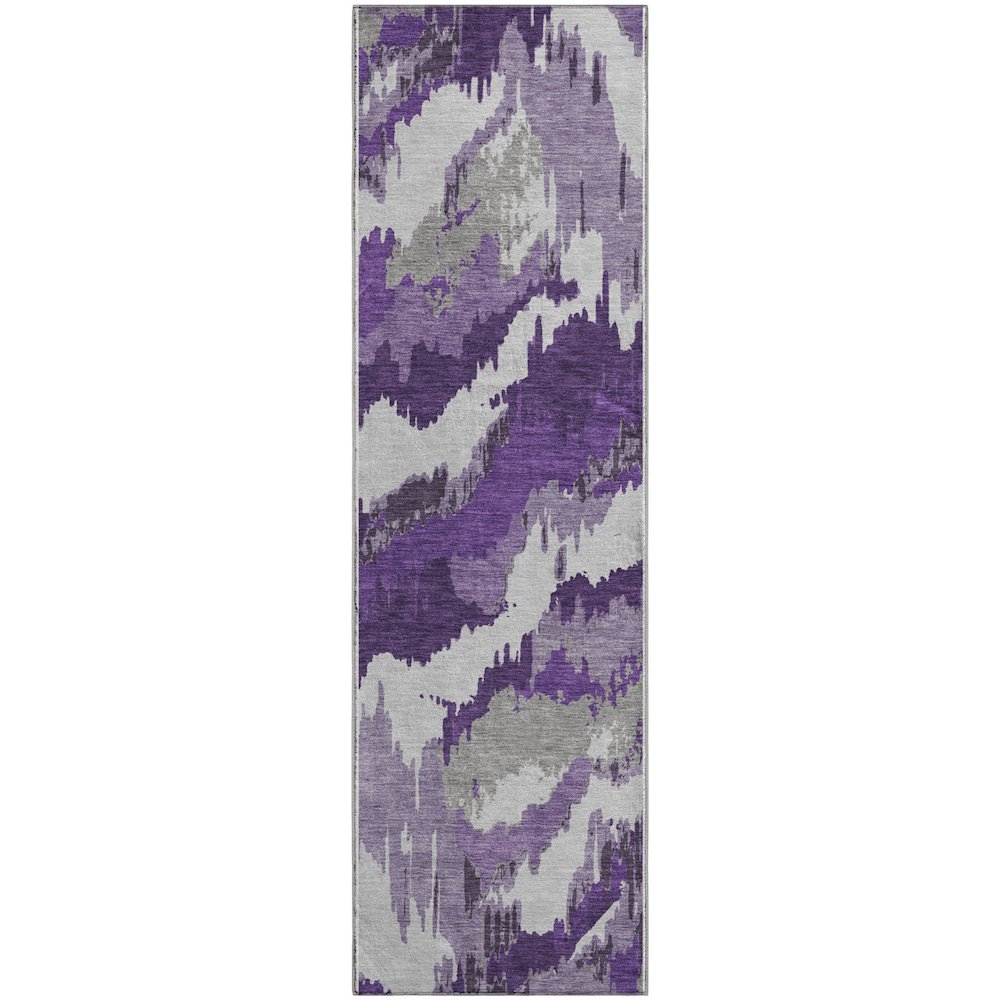 Premium Machine Washable Mayfield AMF865 Purple 2'3" x 7'6" Runner Rug. Picture 1