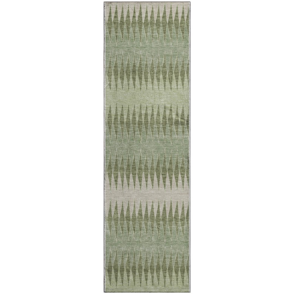 Premium Machine Washable Mayfield AMF867 Aloe 2'3" x 7'6" Runner Rug. Picture 1