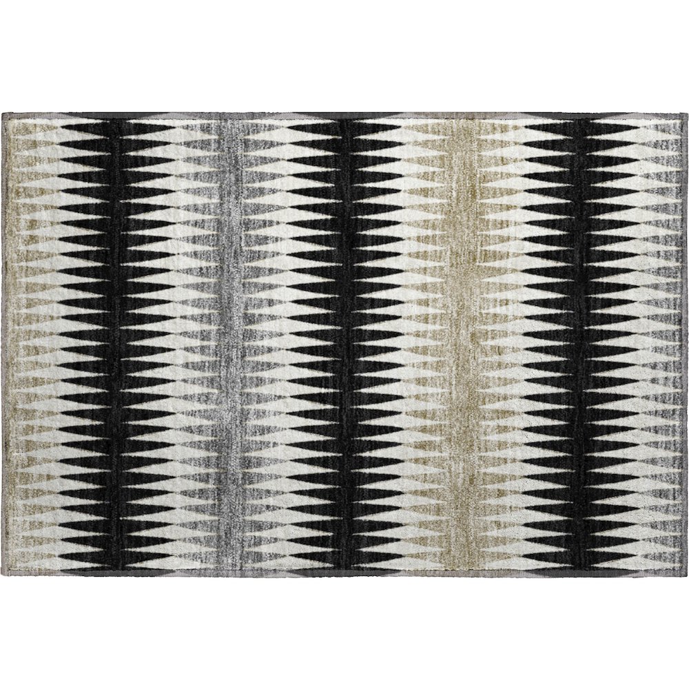 Premium Machine Washable Mayfield AMF867 Black 1'8" x 2'6" Rug. Picture 1