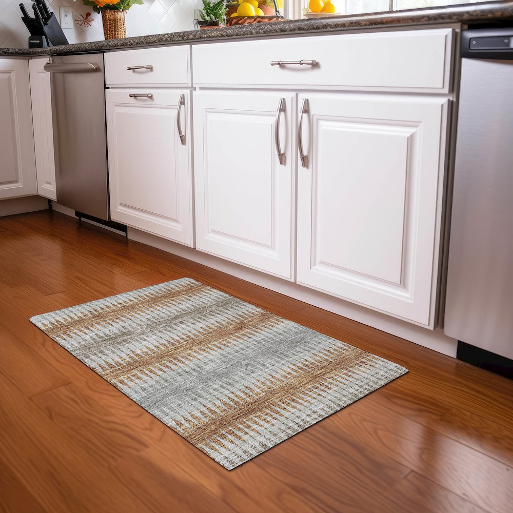 Premium Machine Washable Mayfield AMF867 Paprika 1'8" x 2'6" Rug. Picture 5