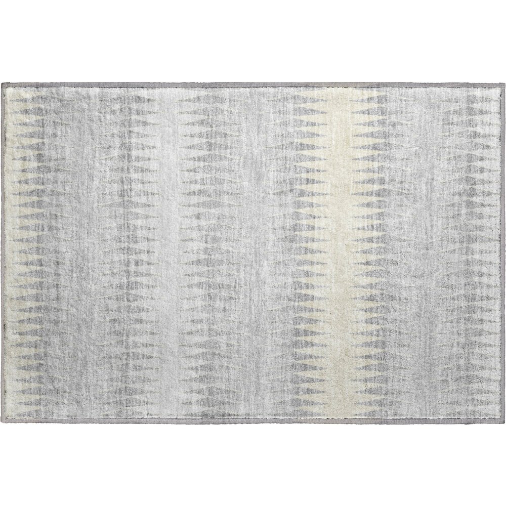 Premium Machine Washable Mayfield AMF867 Silver 1'8" x 2'6" Rug. Picture 1