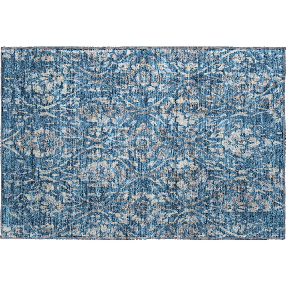 Premium Machine Washable Mayfield AMF868 Blue 1'8" x 2'6" Rug. Picture 1