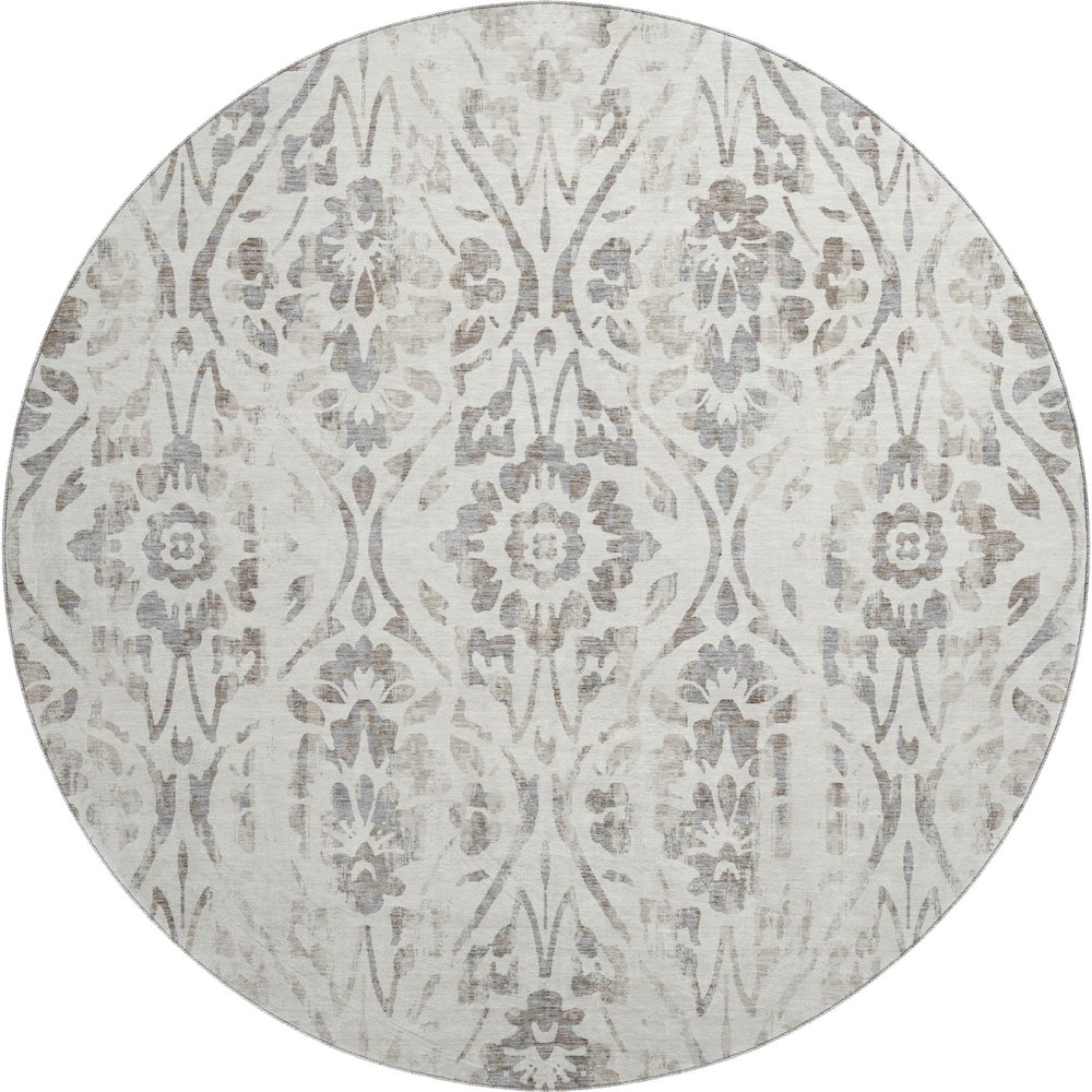 Premium Machine Washable Mayfield AMF868 Ivory 8' x 8' Round Rug. Picture 1
