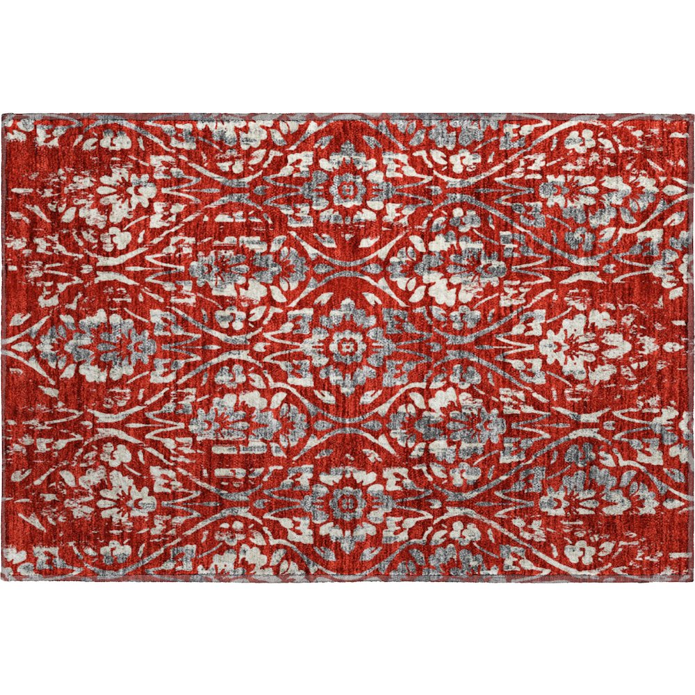 Premium Machine Washable Mayfield AMF868 Red 1'8" x 2'6" Rug. Picture 1
