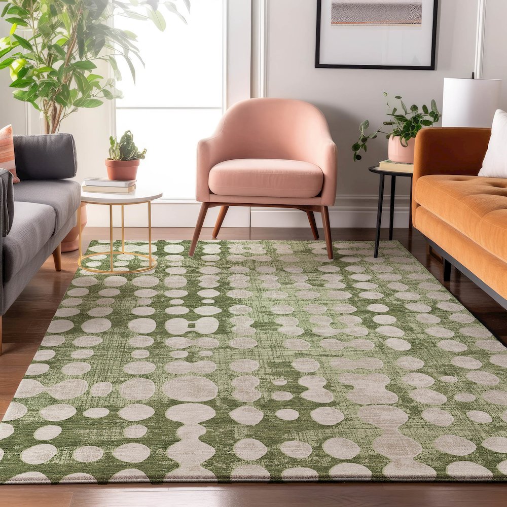 Premium Machine Washable Mayfield AMF869 Aloe 2'6" x 3'10" Rug. Picture 5
