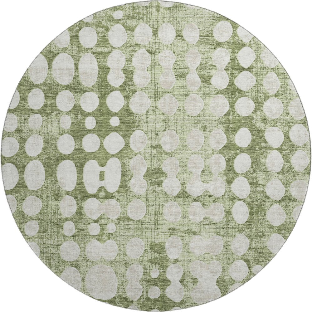 Premium Machine Washable Mayfield AMF869 Aloe 8' x 8' Round Rug. Picture 1