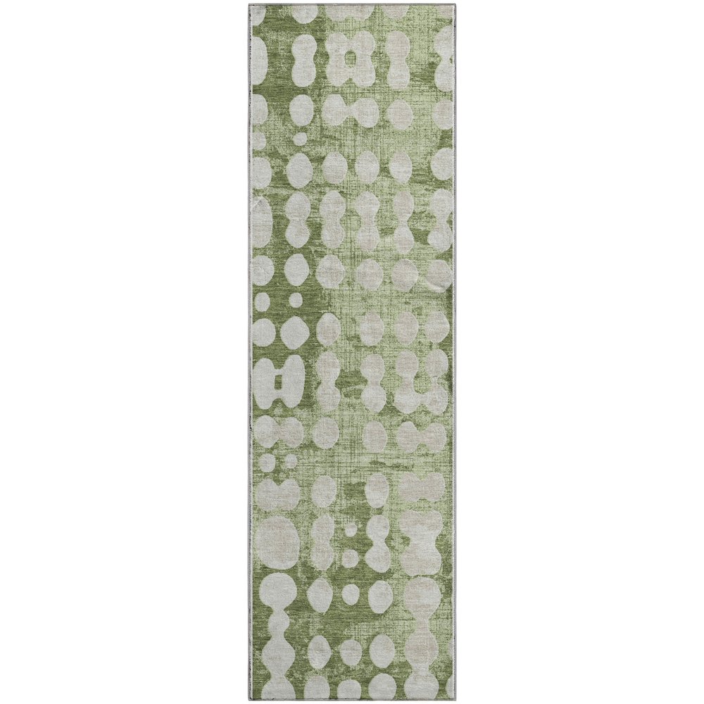 Premium Machine Washable Mayfield AMF869 Aloe 2'3" x 7'6" Runner Rug. Picture 1