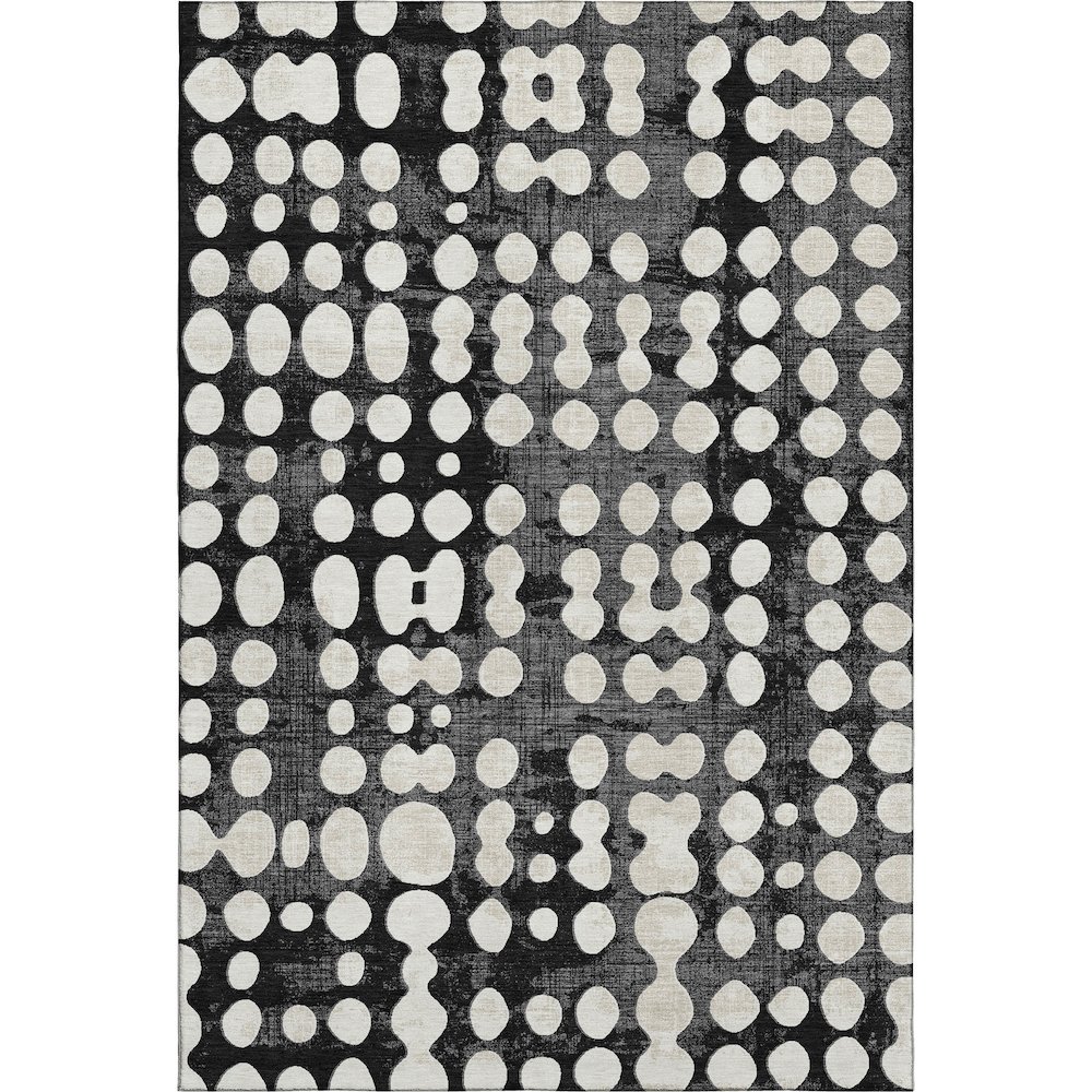 Premium Machine Washable Mayfield AMF869 Black 2'6" x 3'10" Rug. Picture 1