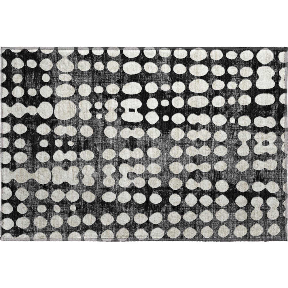 Premium Machine Washable Mayfield AMF869 Black 1'8" x 2'6" Rug. Picture 1