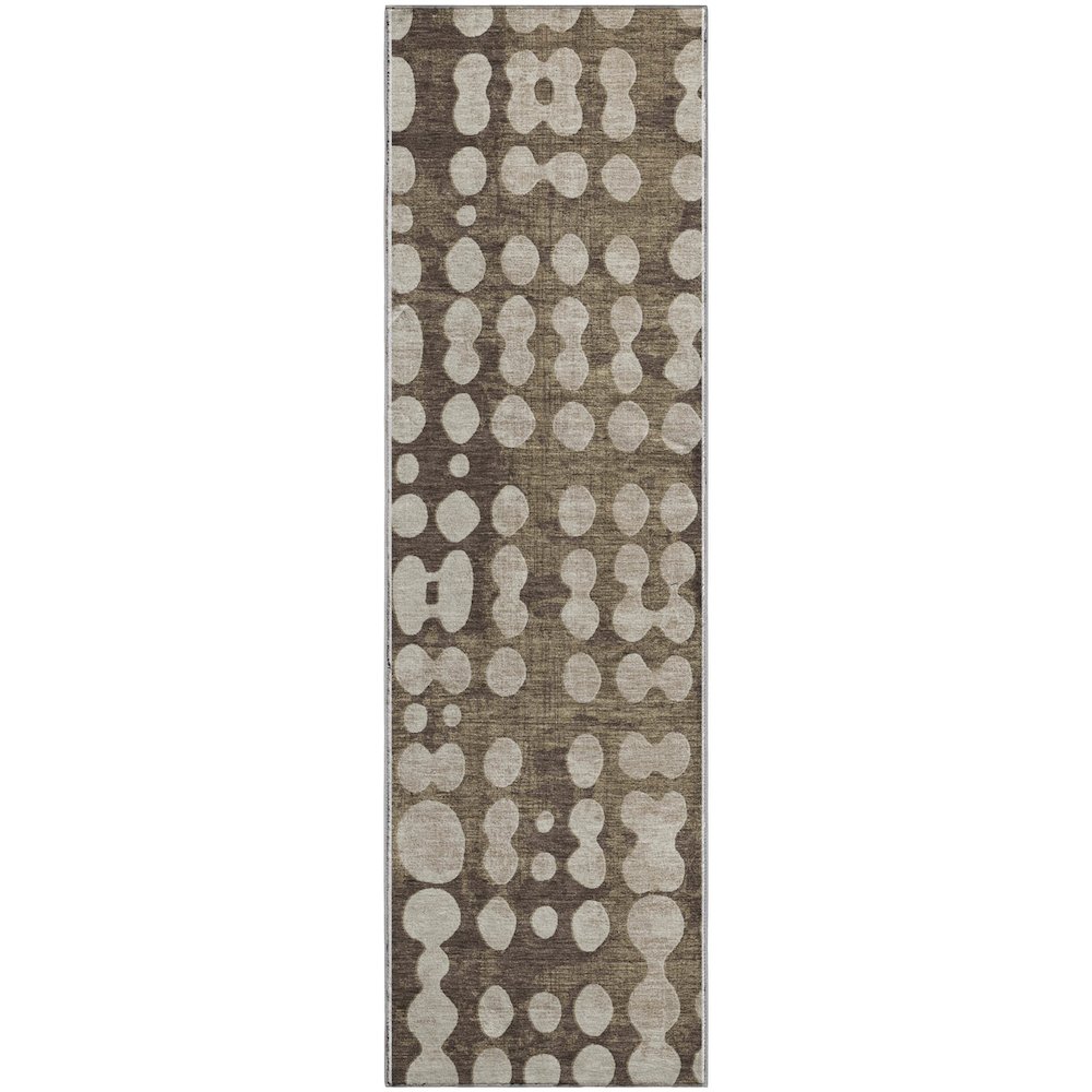 Premium Machine Washable Mayfield AMF869 Brown 2'3" x 7'6" Runner Rug. Picture 1