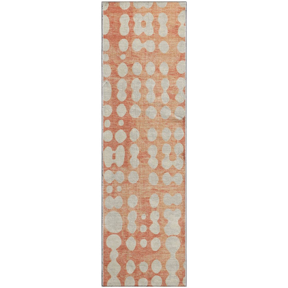 Premium Machine Washable Mayfield AMF869 Coral 2'3" x 7'6" Runner Rug. Picture 1