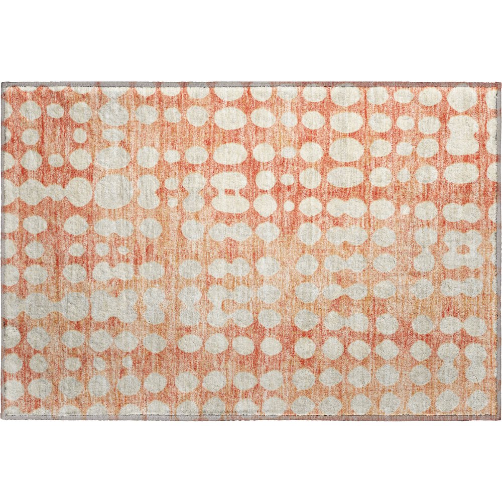 Premium Machine Washable Mayfield AMF869 Coral 1'8" x 2'6" Rug. Picture 1