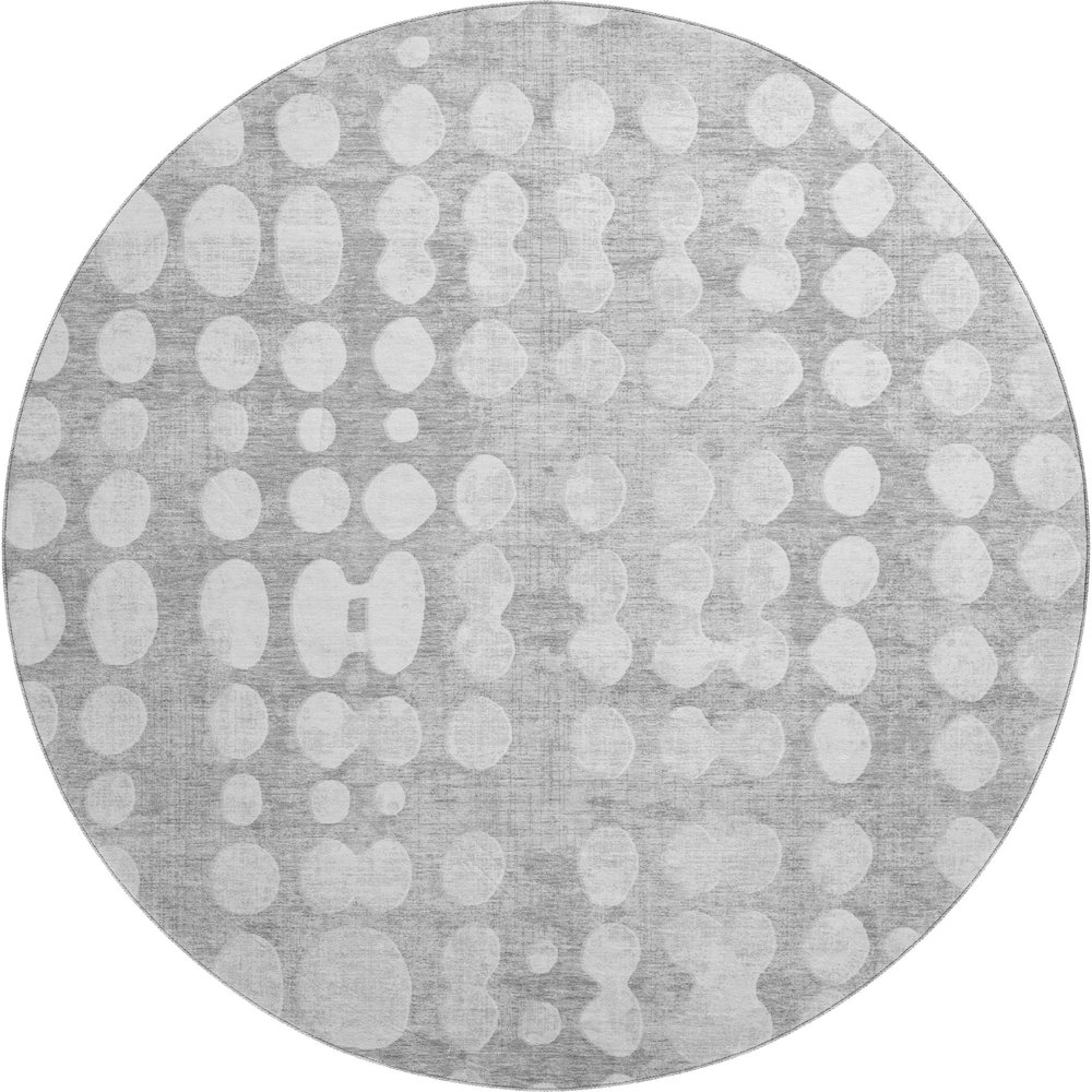 Premium Machine Washable Mayfield AMF869 Gray 8' x 8' Round Rug. Picture 1