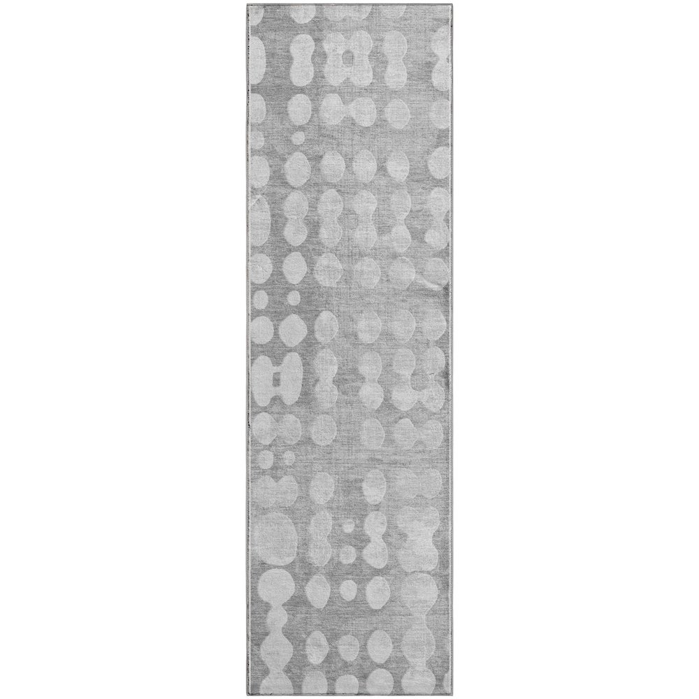 Premium Machine Washable Mayfield AMF869 Gray 2'3" x 7'6" Runner Rug. Picture 1