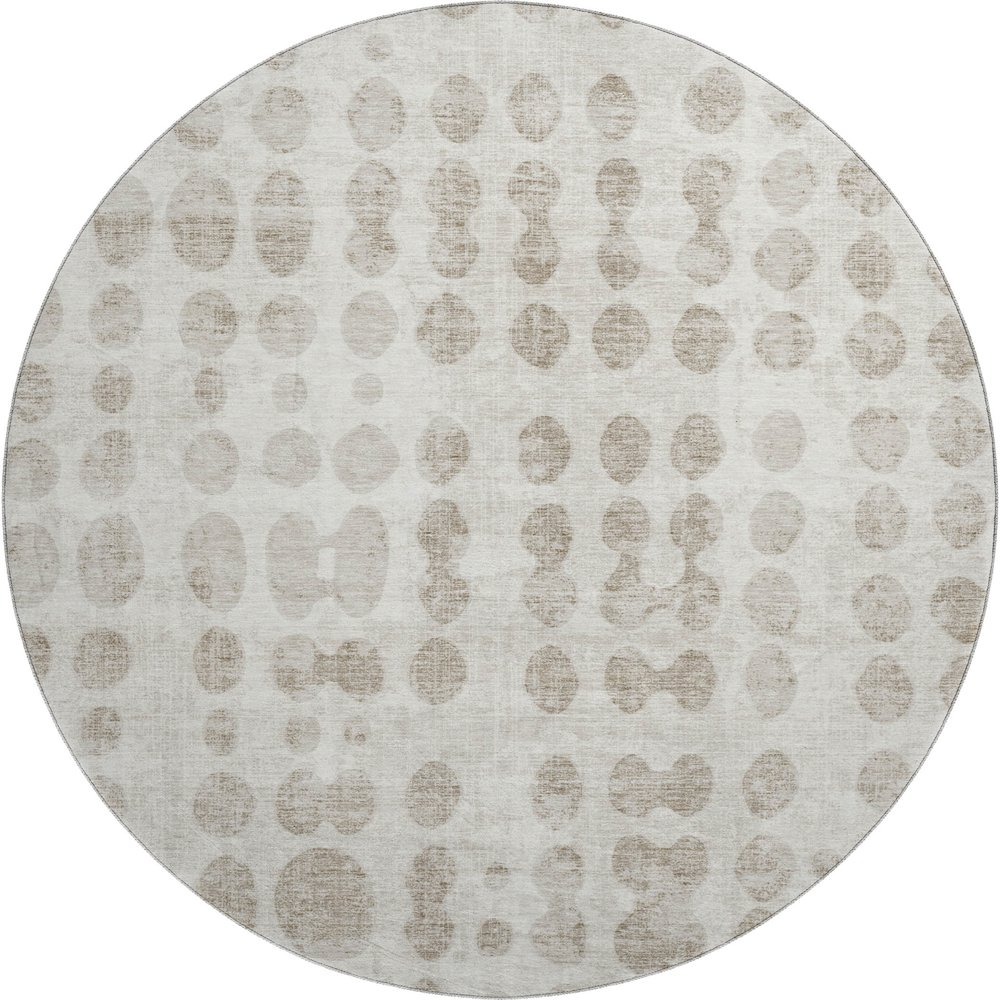 Premium Machine Washable Mayfield AMF869 Ivory 8' x 8' Round Rug. Picture 1