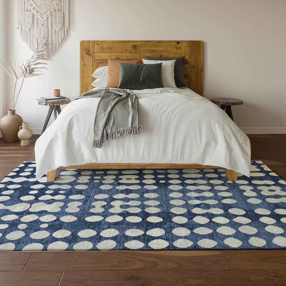 Premium Machine Washable Mayfield AMF869 Navy 2'6" x 3'10" Rug. Picture 6